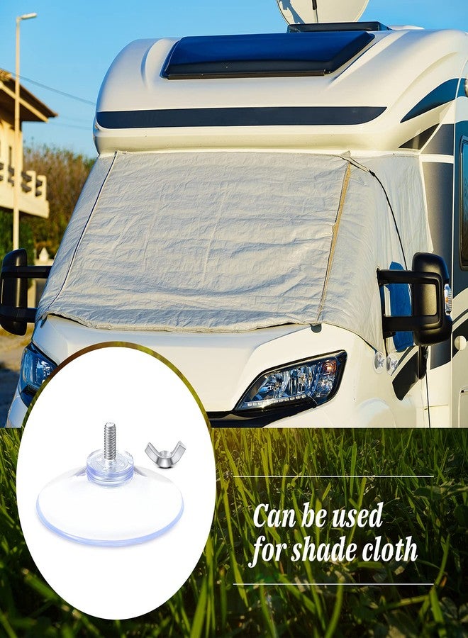 Quzzil Suction Cups with Screws 4 mm Thread Transparent PVC Suction Cup with Screw Hook 2 Inch Diameter Butterfly Wing Nut Clear Sucker Suction Cup with Cap for Kitchens Offices Bathroom (12 Sets) - Image 4